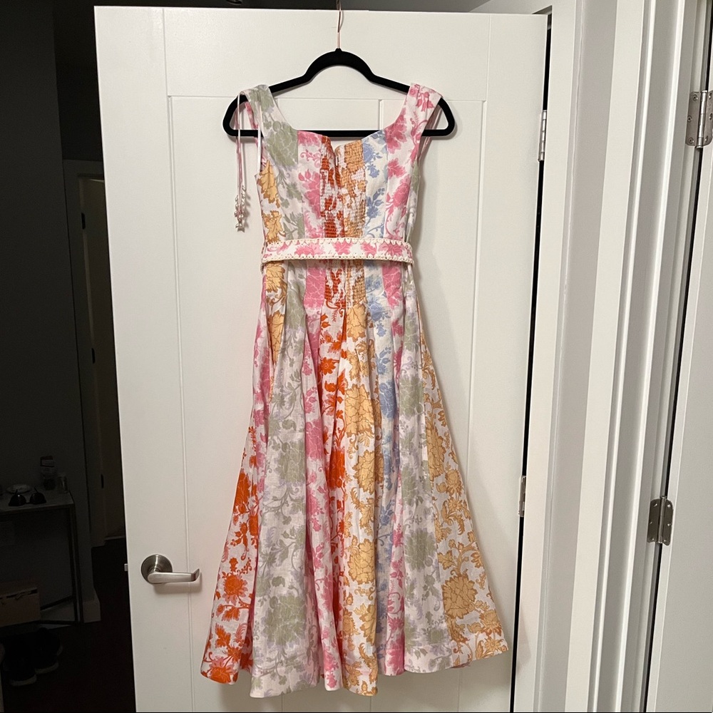 Zimmerman Postcard Printed Linen Midi Dress - Picture 9 of 10